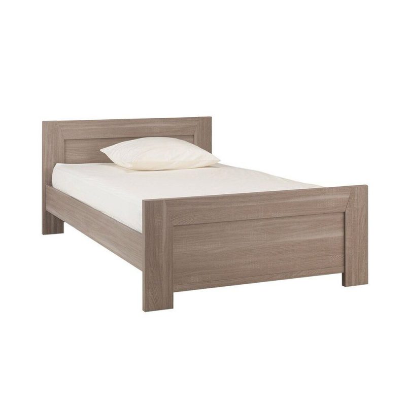 4 and Half by 6 Light Coffee bed with bedside cabinet