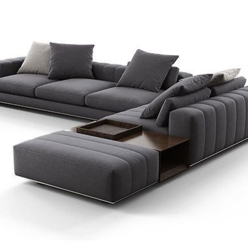 L-Shape Dark Gray Sofa