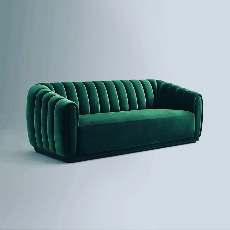 3 seater green sofa
