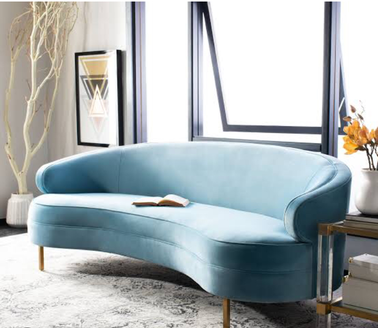 A curved 4 seater sofa