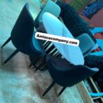 Marble Oval-Shaped 4-Seater Dining