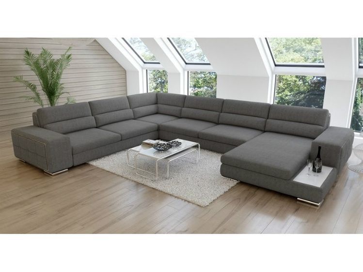 U-Shape Dark Gray With Center Table