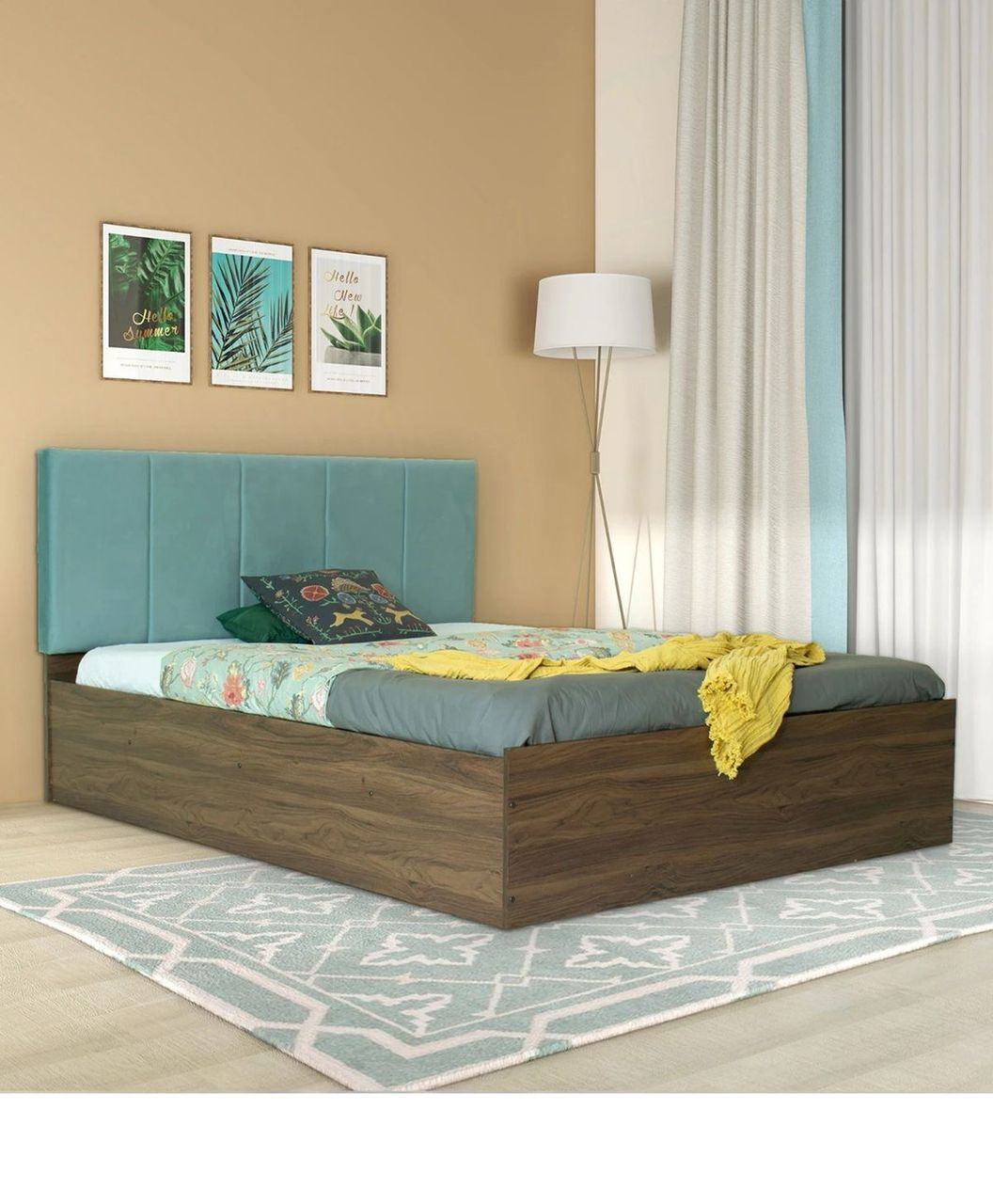 6 by 6 bed with one bedside cabinet
