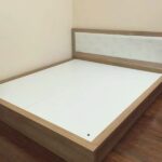 Coffee Cream 6 by 6 bed with one bedside cabinet