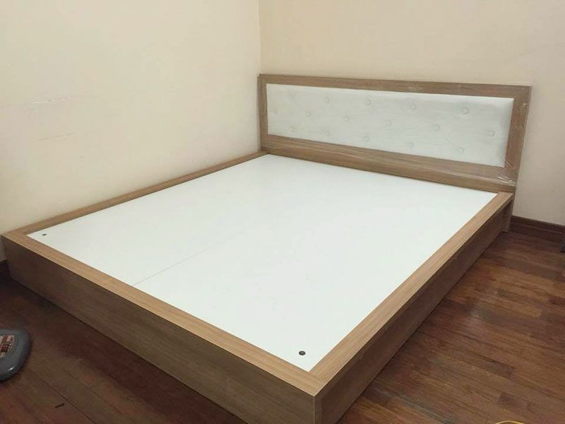 Coffee Cream 6 by 6 bed with one bedside cabinet