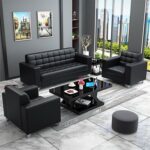Black face out 3-2-1 with table and a single ottoman